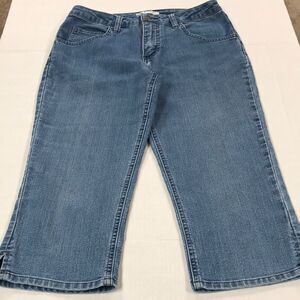 RIDERS BY LEE Mid Rise Denim CAPRI Skimmer Sz 6 Bermuda‎ Shorts Ankle Crop Jeans